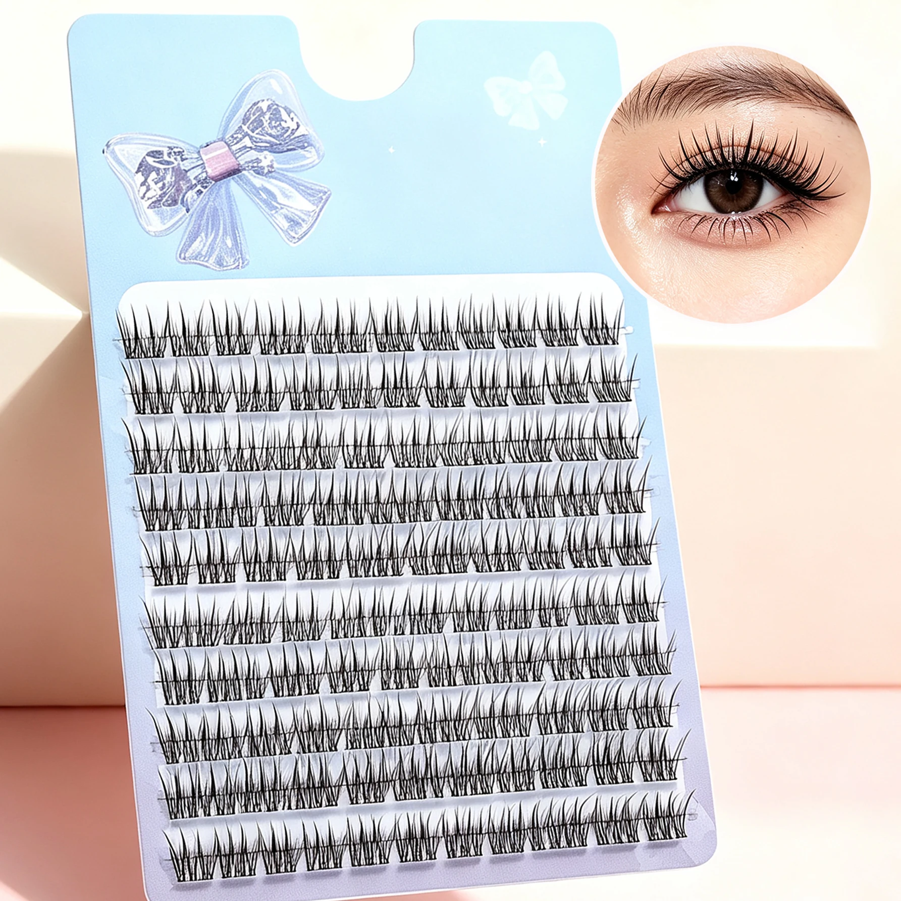 10 Rows Fish Tail False Eyelashes Reusable Sunflower Shape Voluminous Curly Anime Lashes DIY Thick Segmented Eyelash