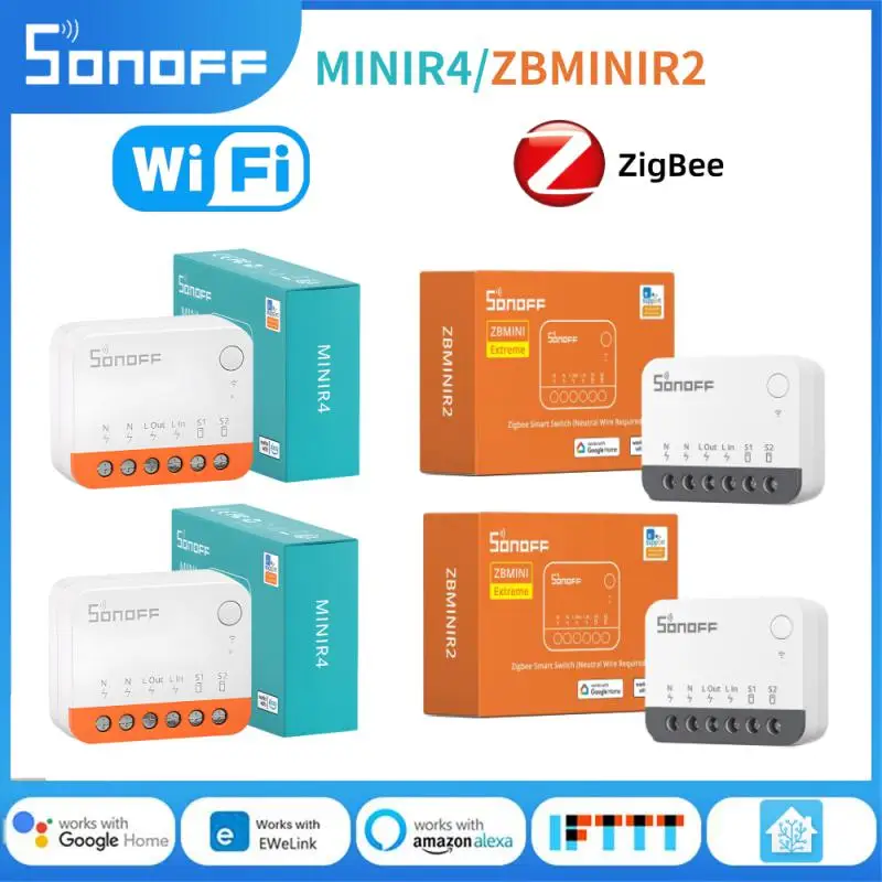 SONOFF Mini R4/Zbmini R2 Smart Zigbee/Wifi Switch Two-Way Control Smart Home Works With Alexa Google Home Yandex Alice smartthi