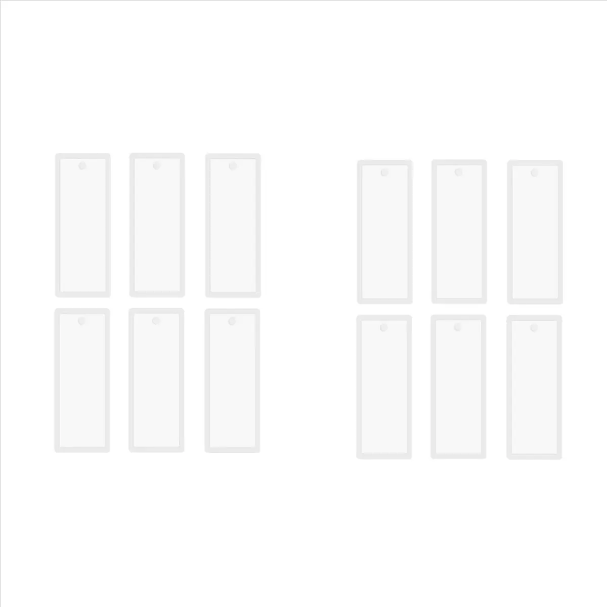 12 Pcs 3.7 Inch Rectangle Silicone Bookmark Mold DIY Bookmark Mould Making Epoxy Resin Jewelry Craft Transparent Mold