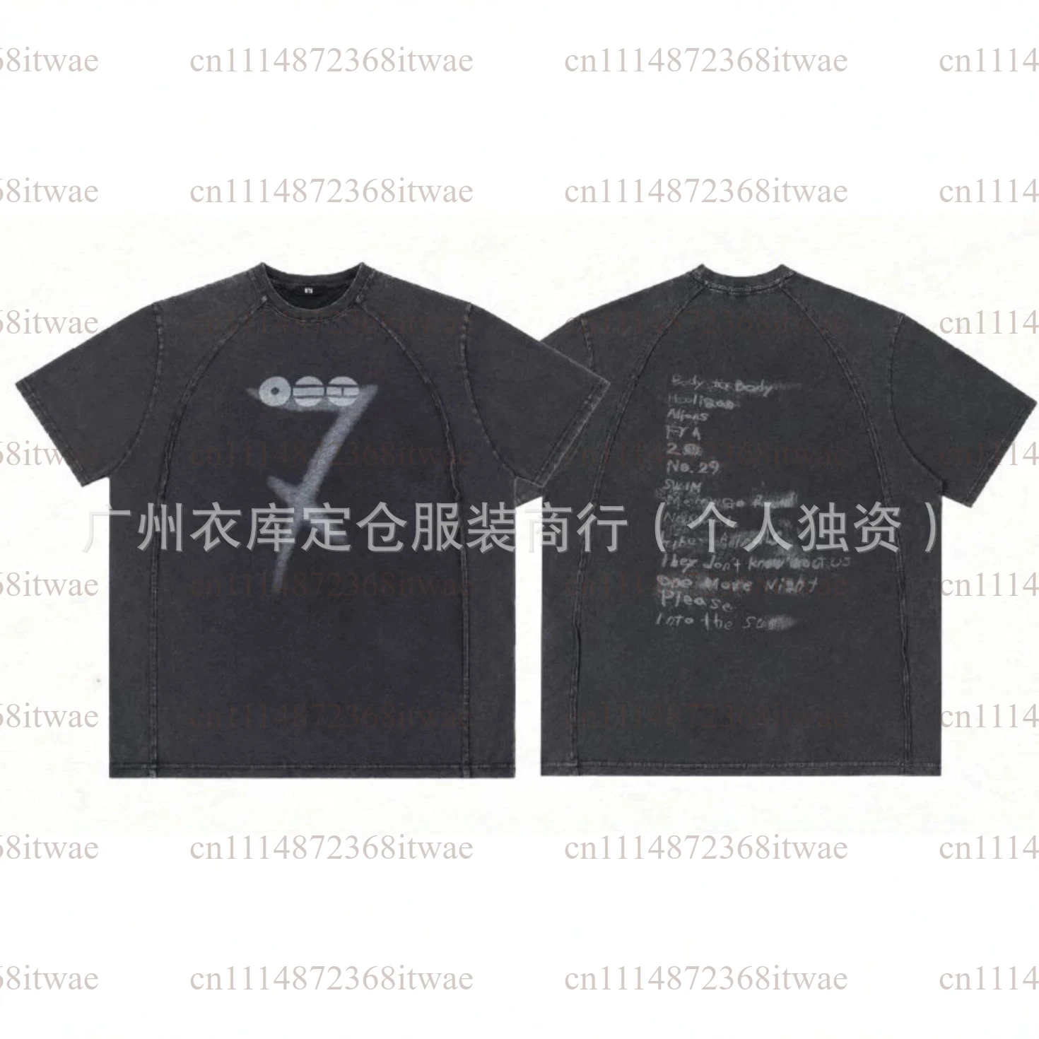 Retro Washed Fan Collection ARIRANG T‑Shirt Spliced Craft Graphic Print Unisex Loose Short Sleeve Tee Street Daily Casual Tops
