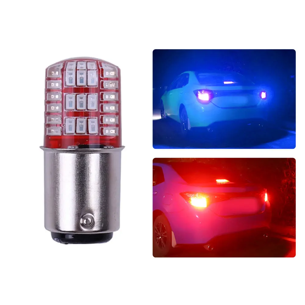 

1pc Car Led Double Color Strobe Flash Light 3014 LED BAY15D P21/5W 1157 Lamp Car Bulb Brake Blink Light Car Universal Accessorie