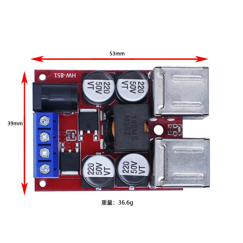 Imagem -03 - Dc-dc Vehicle Charging Board 8v35v a 5v 8a Fonte de Alimentação Módulo de Despressurização Port Usb Output Carregador Móvel