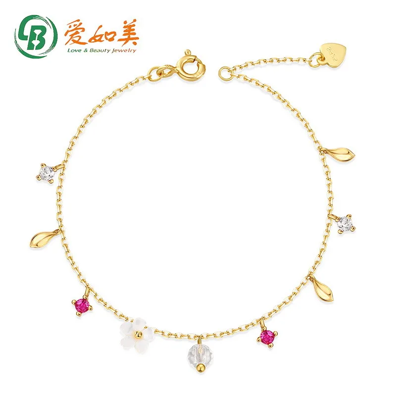 

Браслет из 18-каратного золота PT950 с платиновым серебряным покрытием, 7-слойный золотой браслет, Love Rumei, новый оригинальный браслет с цветочным принтом в стиле Super Fairy Forest