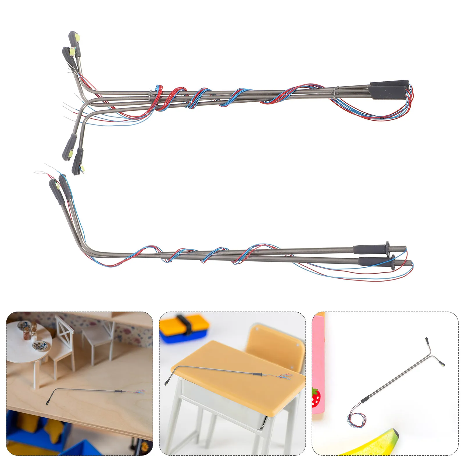 

4Pcs Compact Mini Street Lamp Petite Road Lantern for Dollhouse Accessories and Desktop Displays Mini Lamp Post