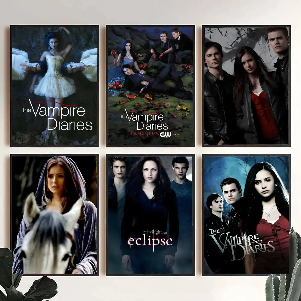 The V-Vampire Diaries TV Drama Poster Decorative Wall Art Stickers Mural For Home Living Room Hallway Decor Gift
