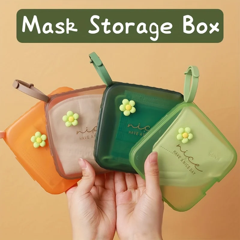 1 storage box, portable mask box, reusable, dustproof cover for storing accessories, bathroom accessories, cosmetics storage box
