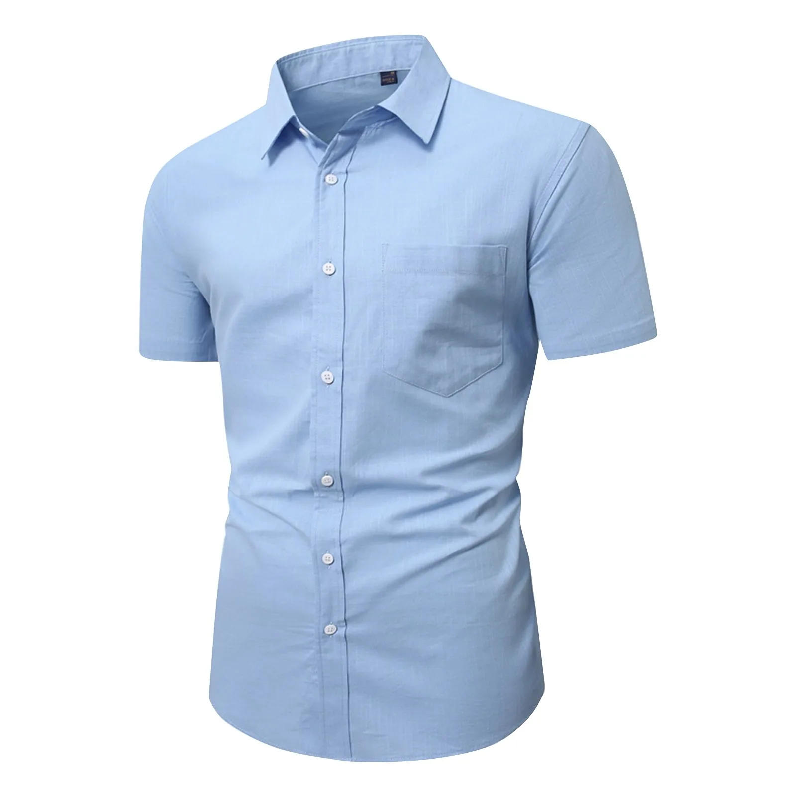 

Summer T Shirt Man Printed Men'S Solid Color Button Pocket Short Sleeve Shirts Men'S Casual Fashion Short Sleeve Shirts 여름 반팔
