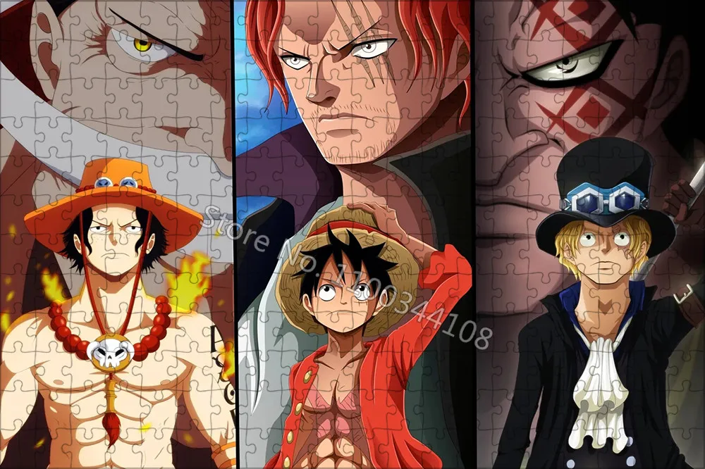 One Piece Jigsaw Puzzle Classic Japanese Anime 300/500/1000 Pieces Wooden Paper Puzzles Children's Intelligence Toys Family Game