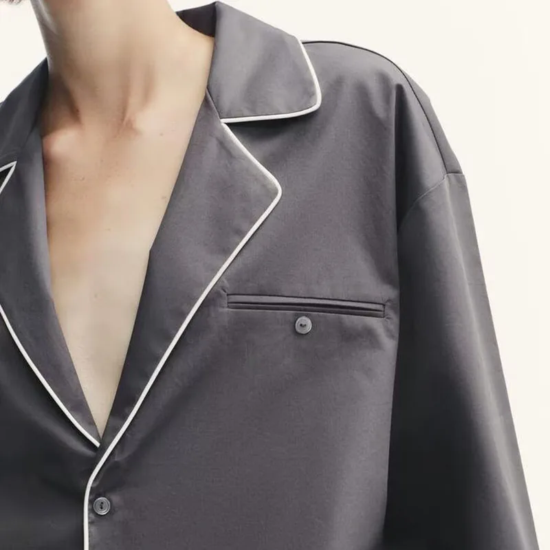 Setelan Wanita Musim Gugur Terbaru, Atasan Panjang dan Celana Pendek Kasual, Model Pinggang Sedang, Dua Potong untuk Dewasa