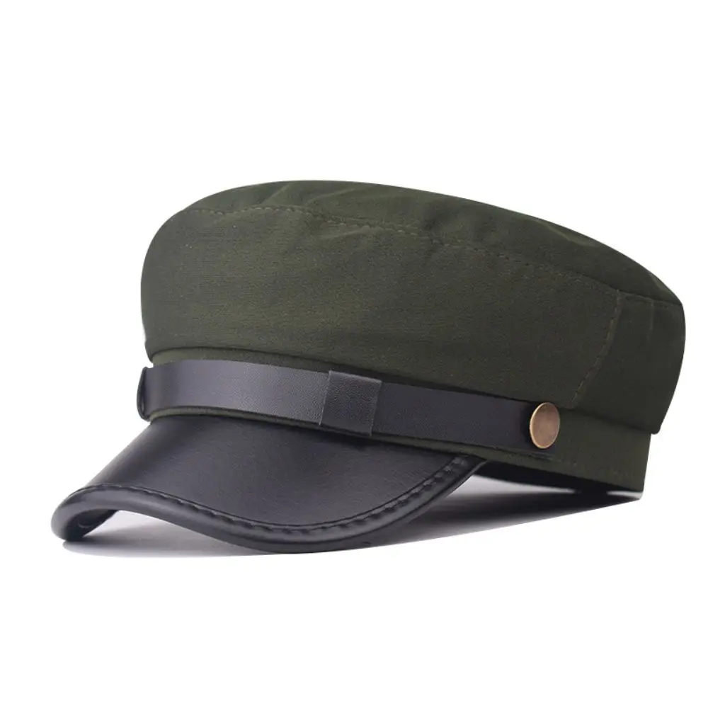 Stylish Suede Newsboy Cap Casual Fit Short Brim Flat Top Hat British Style Cotton Cloth Octagonal Hat For Women