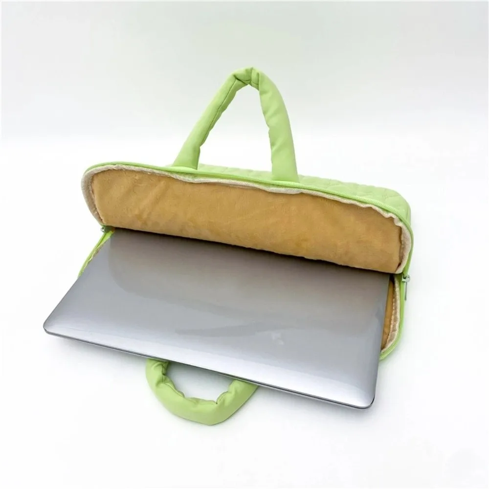Fashionable Portable Laptop Bag Solid Color Heart Pattern Laptop Sleeve Comfortable with Handle Storage Bag Commuting