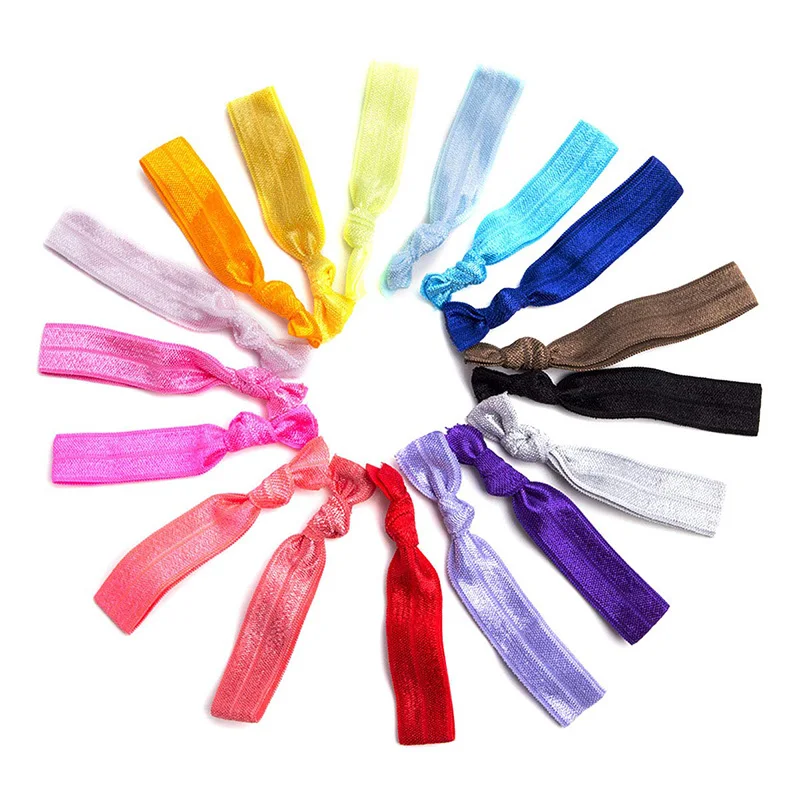 50Pcs 100Pcs Random Solid Color Headband FOE Knot Hair Ties Elastic Hair Band Ponytail Holder Hair Accessories Bracelet