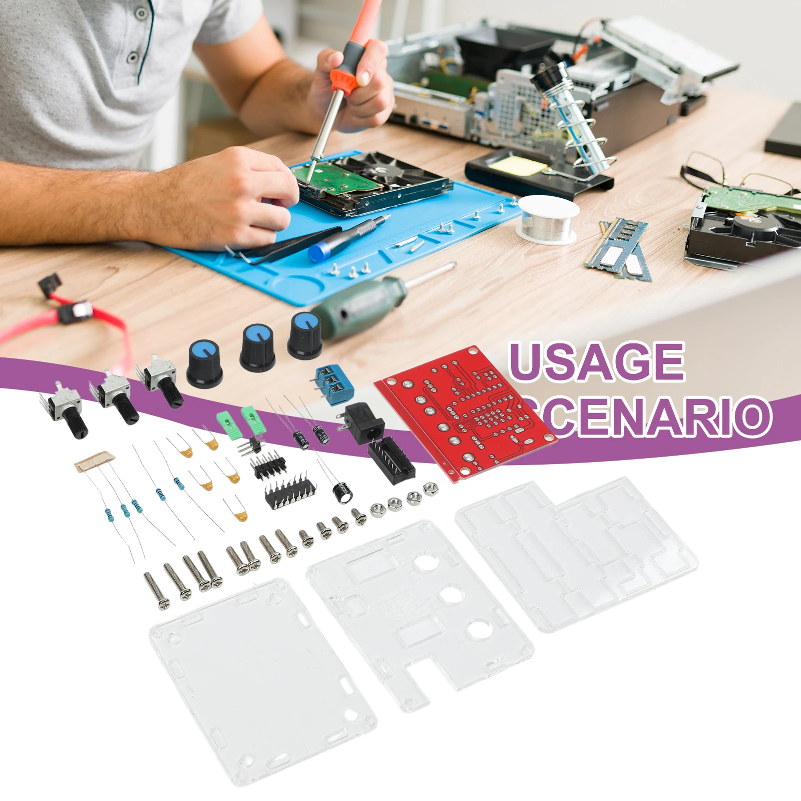 DIY XR2206 Signal Generator Kit 1Hz 1MHz Frequency Range with Accurate Sine Triangle Square Wave for Circuit Simulation