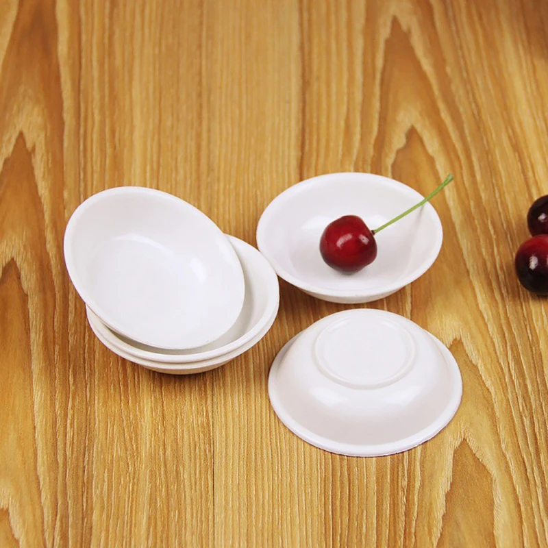 10pcs White Seasoning Sauce Dishes Butter Mustard Sushi Vinegar Soy Plastic Plate Bowl Kitchen Saucer For Restaurant Home Buffet