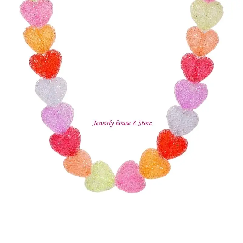 Heart Shaped Resin Pendant Necklace Fashion Neckchain Jewel…