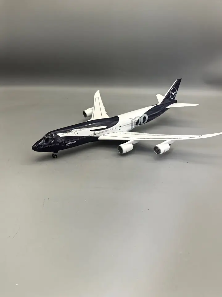 47cm Collectible Plane B747 Lufthansa 100 Years Diecast Airplane