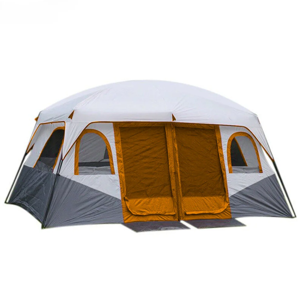 

two bedroom two doors one living room windproof and rainproof large leisure camping family tent