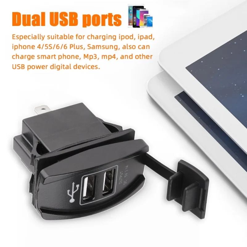 شاحن هاتف USB مزدوج المنفذ 3.1A سريع سريع الشحن على محول شاحن قارب شاحنة دراجة نارية آيفون XR 11 سامسونج
