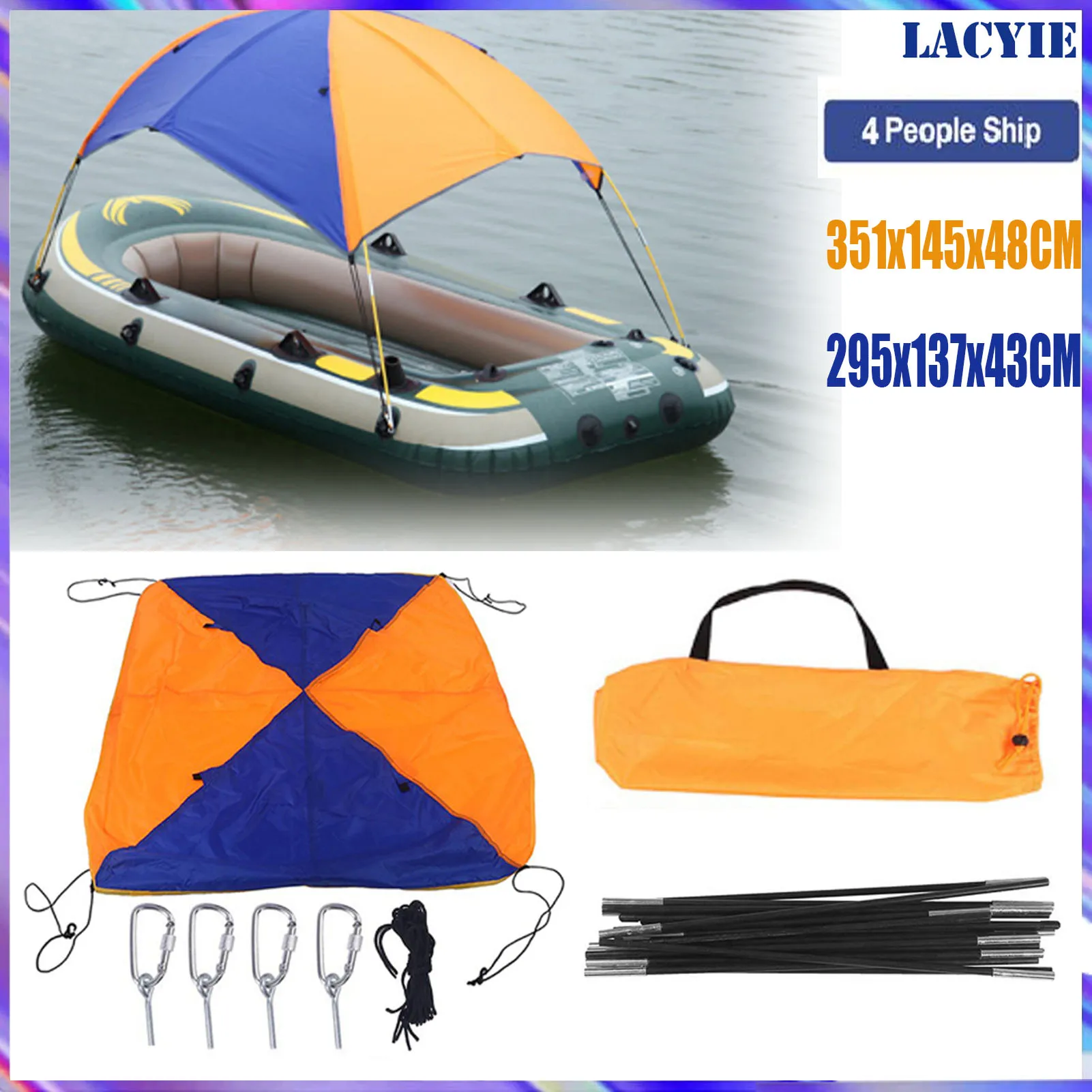 Large Boat Awning Shade Cloth Dinghy Fishing Boat Sun Shade Cover Canopy kayak Sunshade Tent Shelter Inflatable Boat Accessories