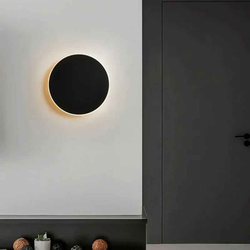 Nordic Minimalistische Ronde Wandlamp Led Inductie Touch Woonkamer Slaapkamer Hal Trap Achtergrond Muur Decoratief Licht