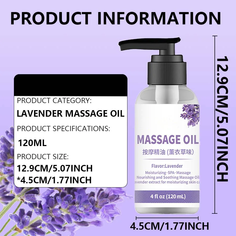 Pure Natural Organic Lavender Relaxing Anti Cellulite Body Skin Massage Body Oil Sore Muscle Valentines for Date Night