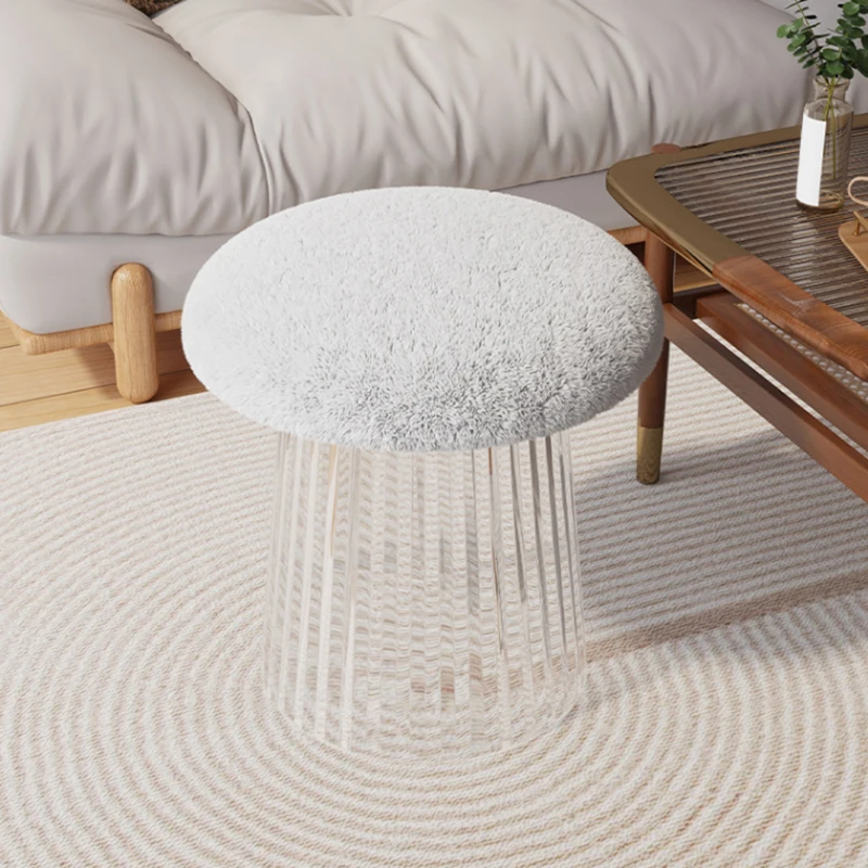 Creative Mushroom Stool, Nordic Furniture, Acrylic Round Stool, Living Room Sofa Footstool, Bedroom Dressing Stool, Mobile Chair