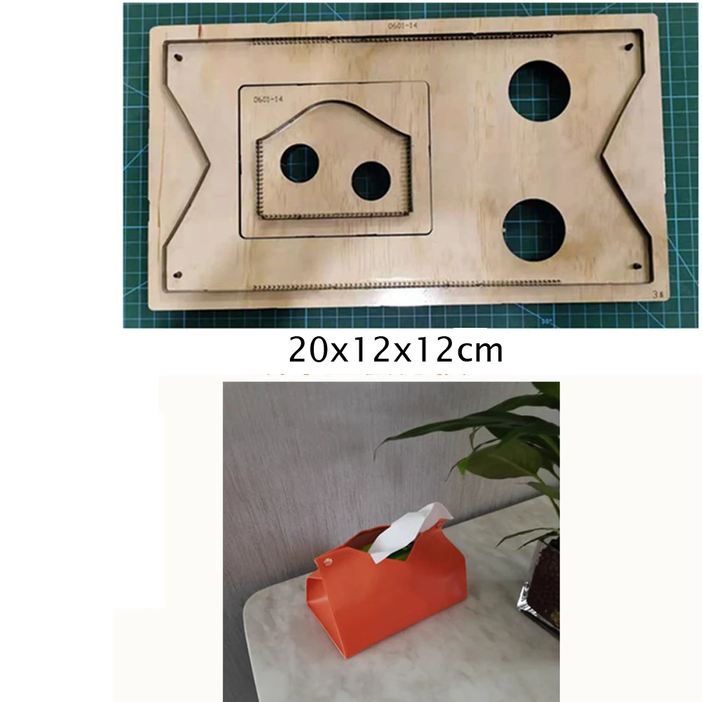 

DIY leather craft tissue bag die cutting knife mold metal hollowed punch tool blade 20x12x12cm