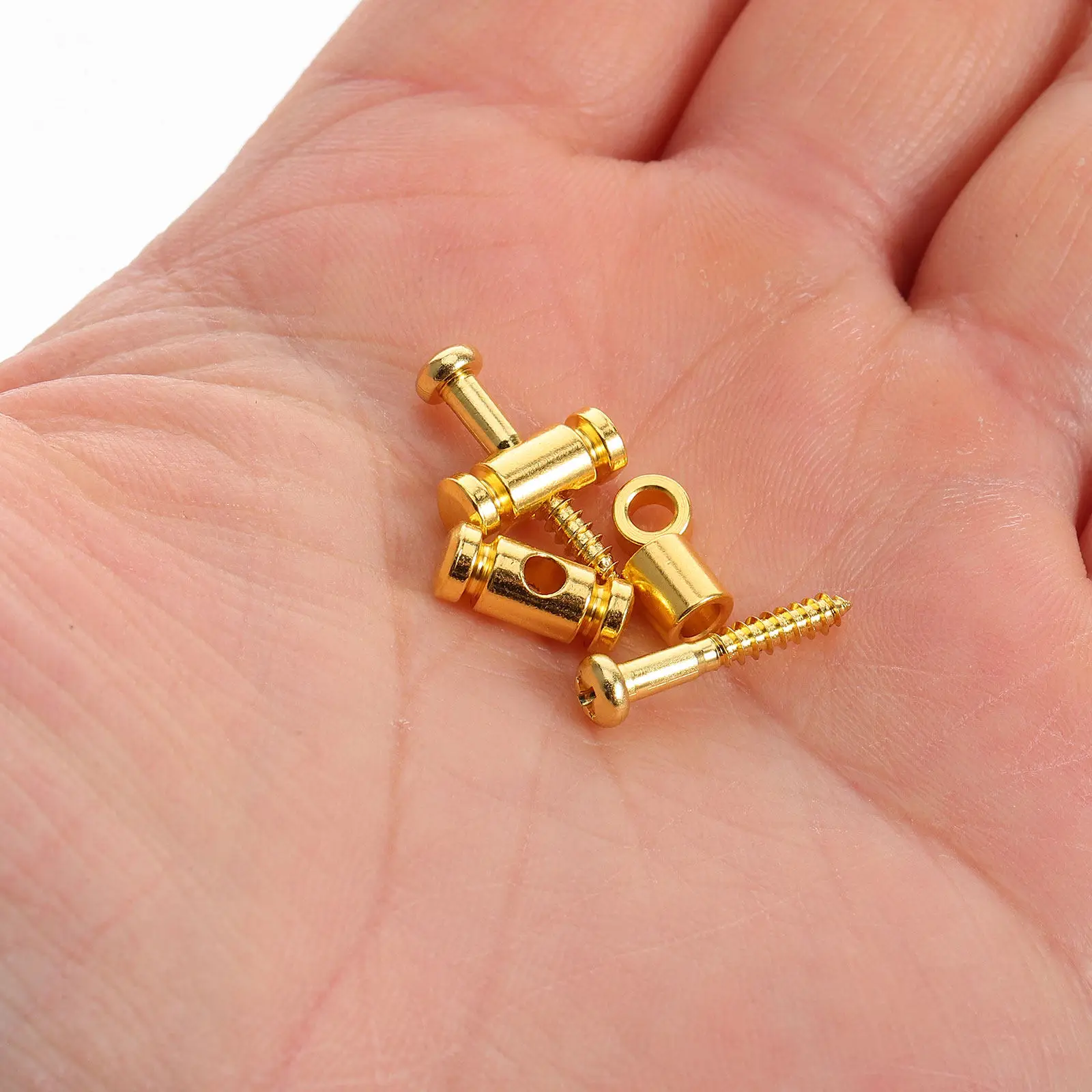 2Pairs Brass Guitar Roller String Retainers for Electric Bass Headstock Guide String Tensioners Replacement Parts Accessories