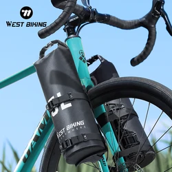 WEST BIKING Bike Fork Bag 5L Large Capacity Portable Waterproof TPU Bike Bag Electric Scooter Accessories Gravel Bicycle Bag