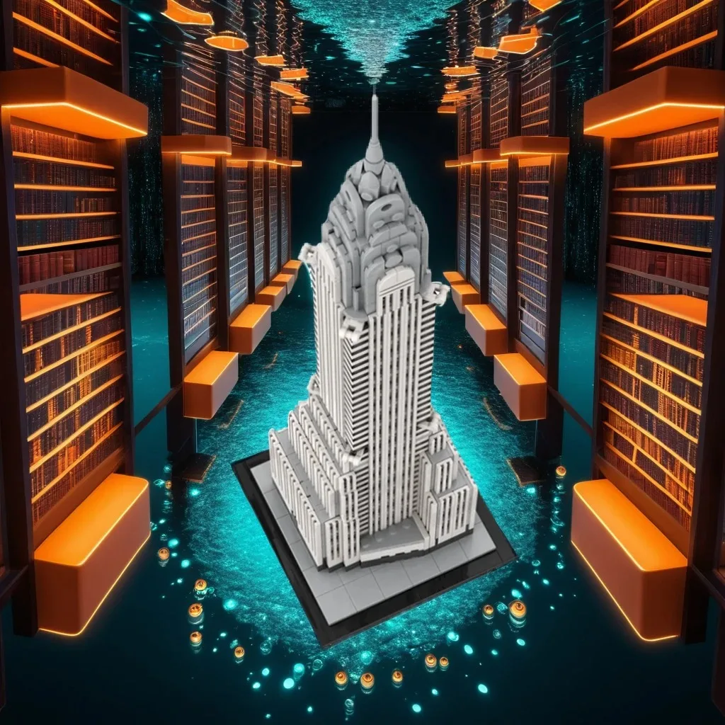 

1210pcs Moc Chrysler Building 1:800 Scale Model Blocks - Premium Architectural Replica, Perfect Building Blocks Gift