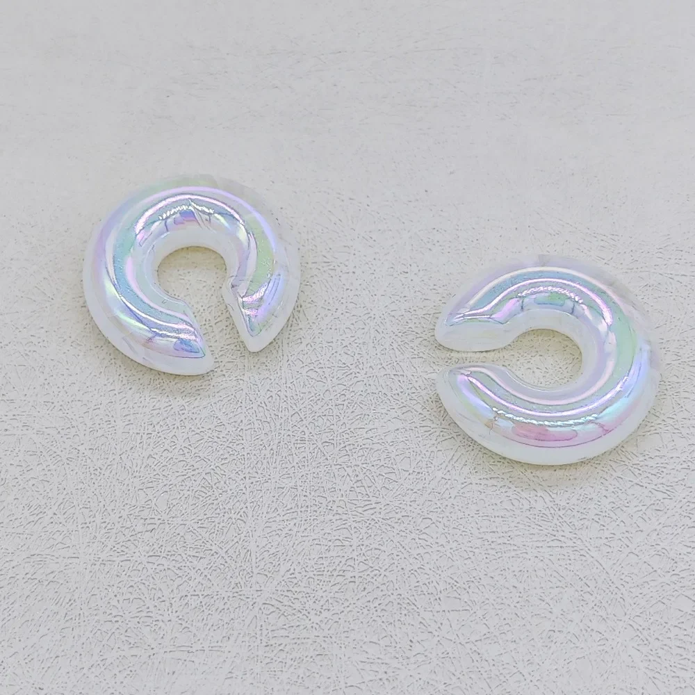 1 par de pendientes redondos simples y lisos con Clip para oreja para mujer, resina en forma de C sin Piercing, cartílago falso, joyería para oreja