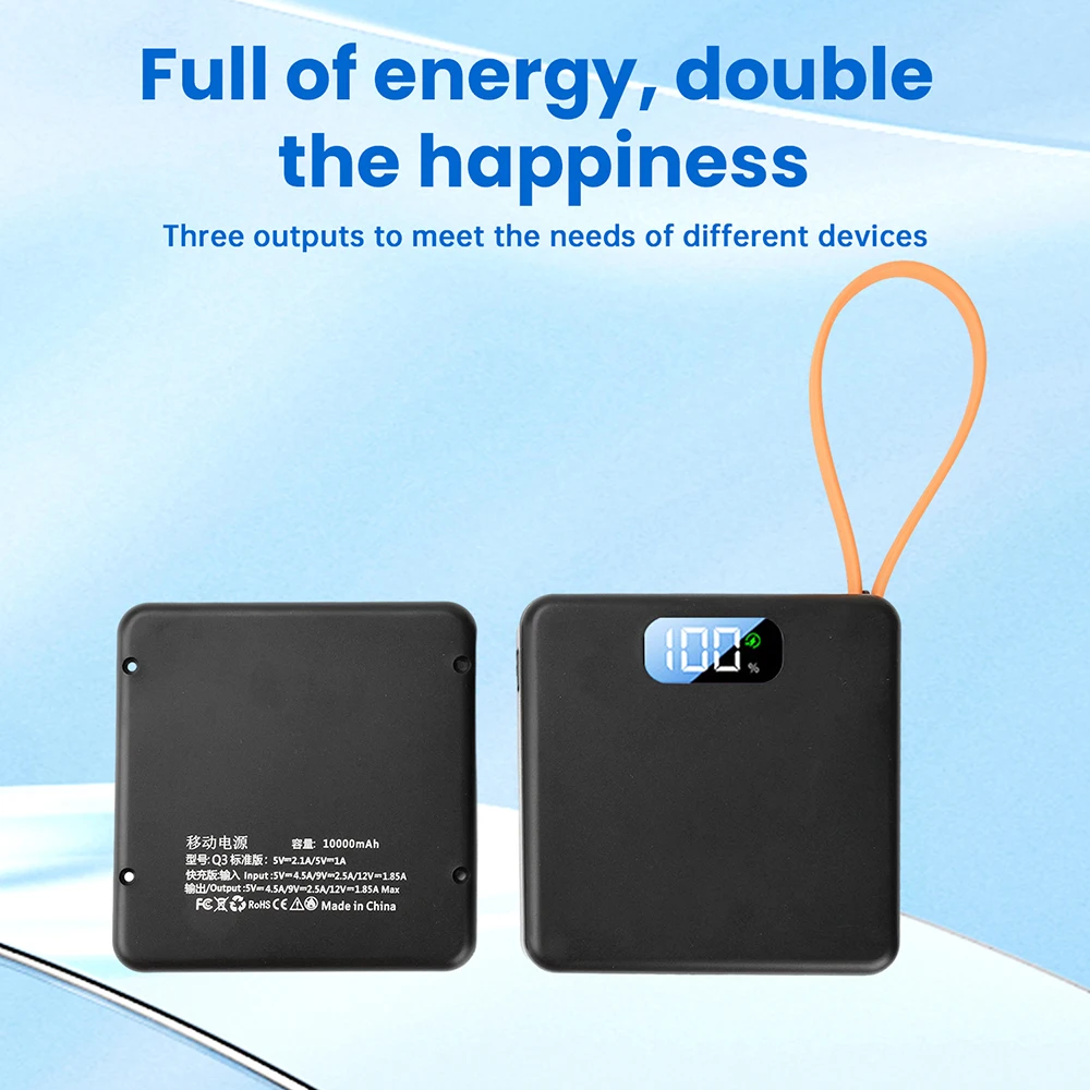 DIY 3*18650 Batterie-Powerbank-Kit 10W 22.5W Schnellladegehäuse mit Ladekabel, abnehmbar, schweißfrei, mobiles Stromversorgungs-Kit – Detail 8