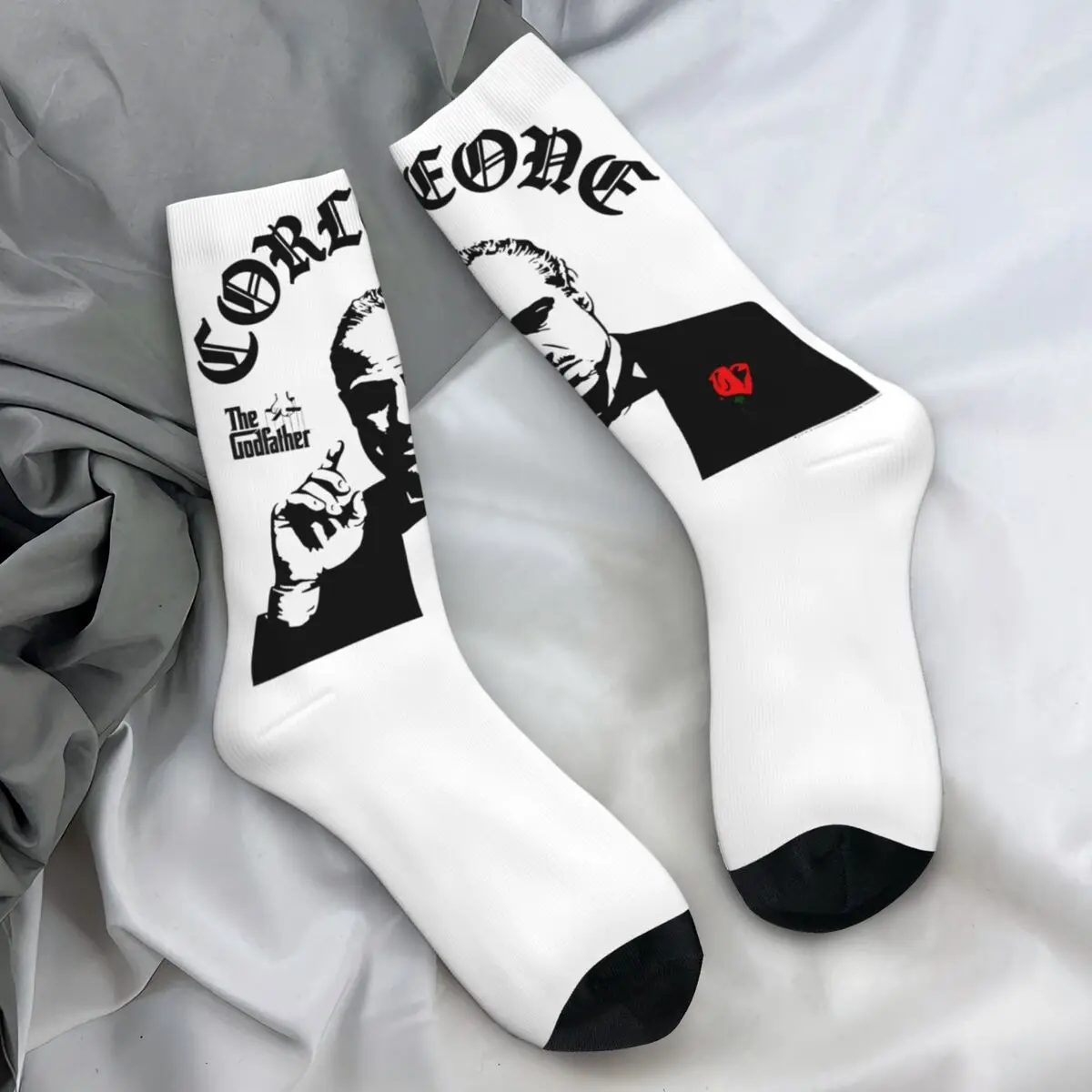 The Godfather Poster Stockings Women Men Socks Quality Leisure Socks Winter Running Sports Anti-Slip Graphic Socks Gift