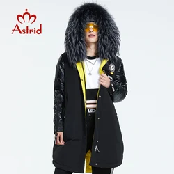 Astrid 2022 Winter new arrival women down jacket with a fur collar fashion style with a hood long winter coat women AR-3022