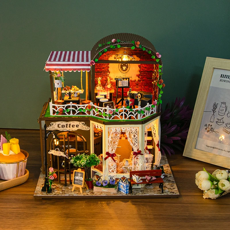 

Miniature Dollhouse Kit DIY Kit Mini Modern Villa Model Creative Doll House Best Christmas Birthday Gift for Lovers Boys and Gir