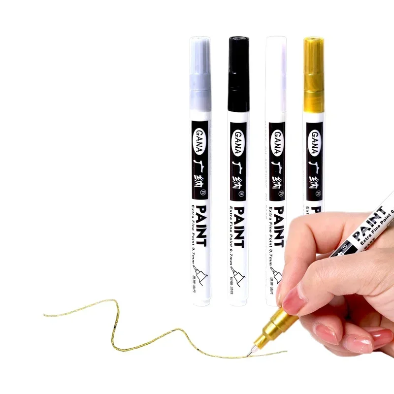 1pc Paint Marker Pen DIY Reflective Paint Metallic Pen Permanent Gold SILVER Marker Touch Up,School Model Painting view 2