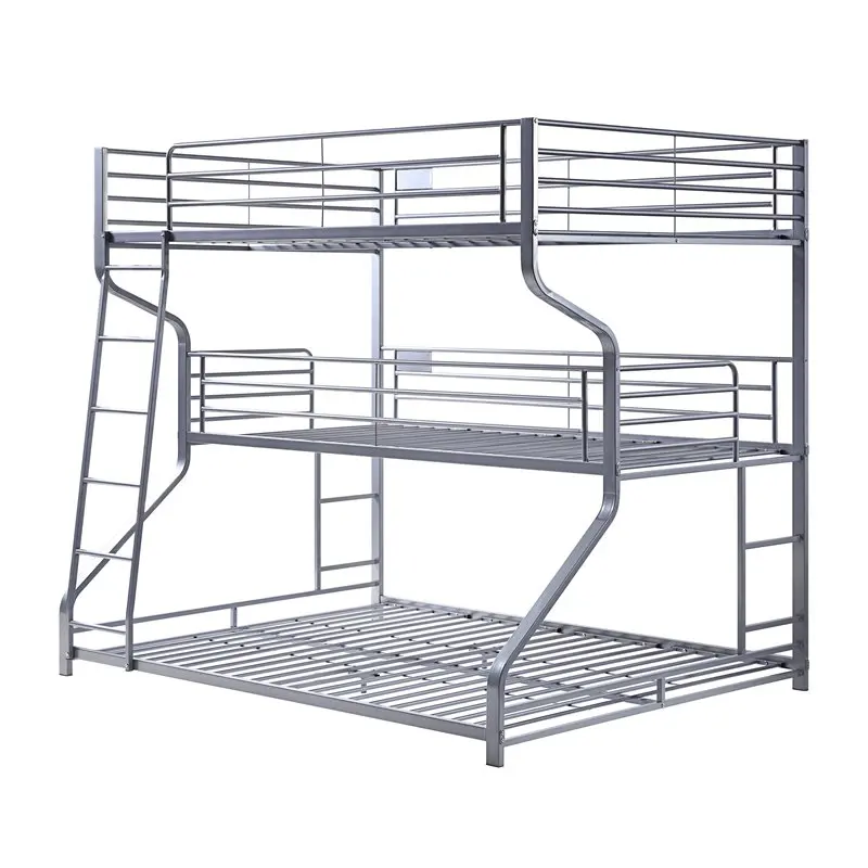 

ACME Caius II Bunk Bed - Triple Twin/Full/Queen, Silver (1Set/2Ctn)