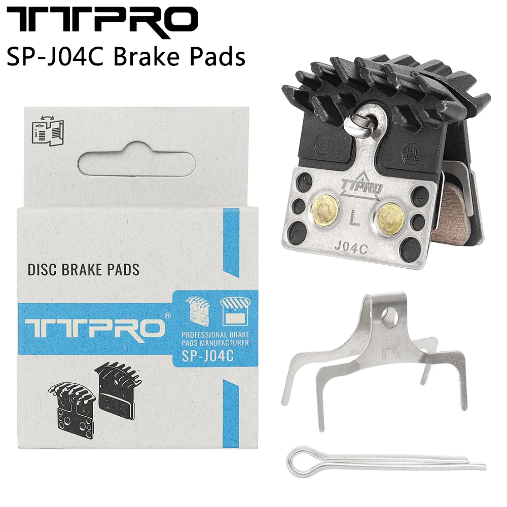 TTPRO SP-J04C Disc Brake Pads Metal with Fin MTB Road Bike J04C for DEORE SLX XT M6100 M7100 M8100 M8000 M9000 Bicycle Parts