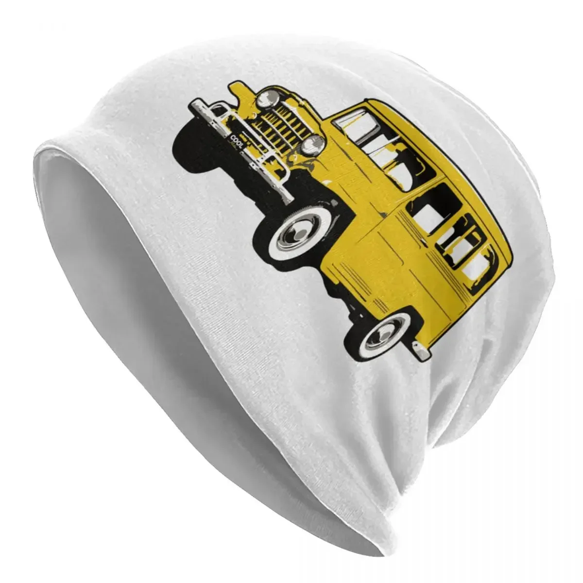 Yellow Vintage Statio Wagon Beanie Hats car Retro Caps Men Women Kpop Knitted Hat Spring Custom Warm Soft