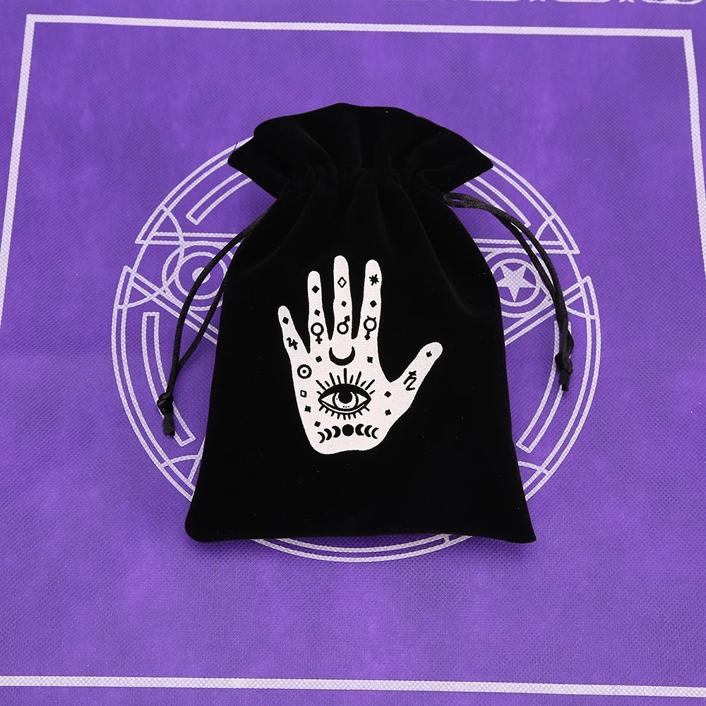 1Pcs 13x18cm Tarot Storage Velvet Bag Drawstring Pocket Board Game Card Embroidery Package Witchcraft Supplies for Altar Tarot