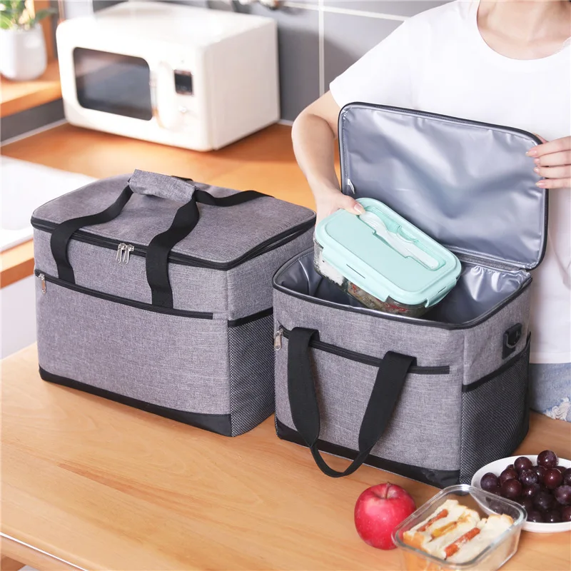 Fashion Large Capacity Leakproof Lunch Cooler Bags for Women Men Outdoor Travel Picnic Thermal Insulation Bag Box