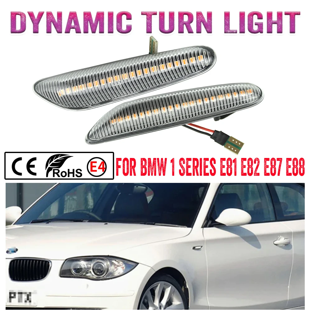 Zdjęcie 3: Do BMW serii 1 E81 E82 E87 E88 2004-2011 LED kierunkowskazy boczne sekwencyjne, migające kolejnie, światła kierunkowskazów sekwencyjnych
