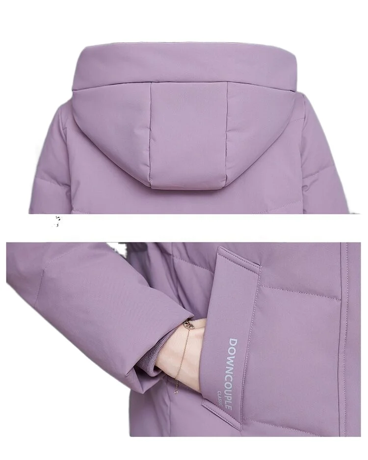 Chaqueta de plumón para mujer, abrigo grueso y cálido, Parkas de gran tamaño con capucha, novedad de 2023