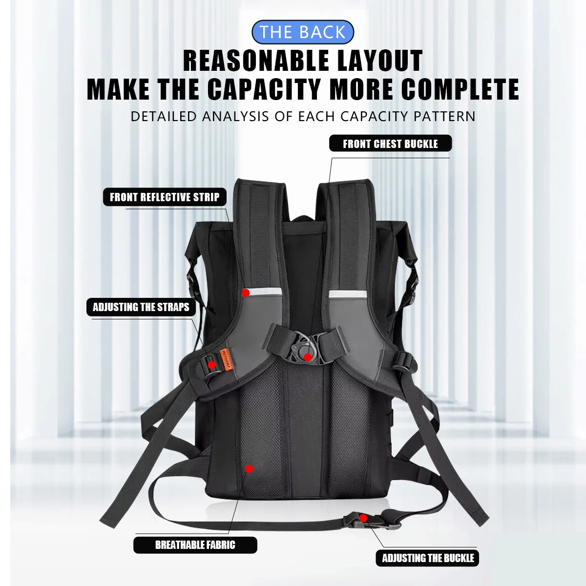 Waterproof Motorcycle Backpack 20L Reflective Cycling Riding Outdoor Sports Camping Hiking Backpack Travel Laptop Shoulder Bag
