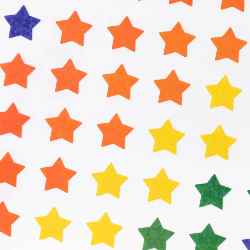 

Classic Solid Multicolor Jelly Stars Stickers, 72 Stickers