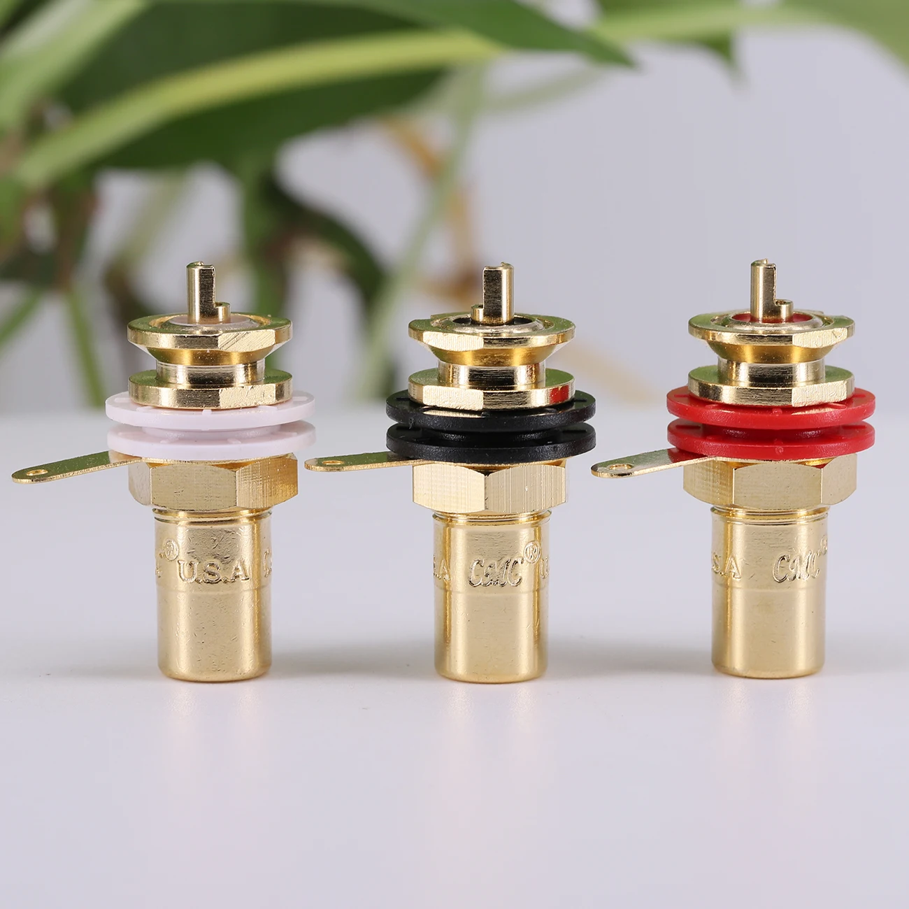 1pair/2PCS RCA Female Terminal Plug Jack Socket Gold Plated Brass For HiFi Audio Video TV CD AMP Signal Panel Chassis Mount