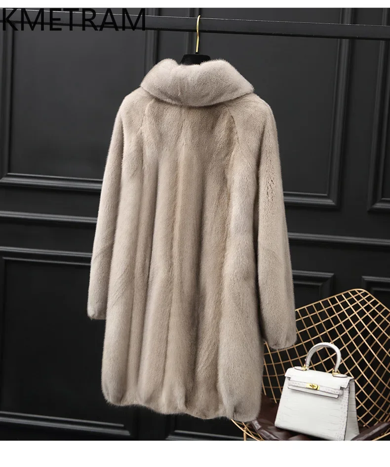 Real Mink Fur Coat Women High Quality Mid Length Fur Jacket Winter Luxury Clothes New Arrivals Womens Jackets шуба женская 2024