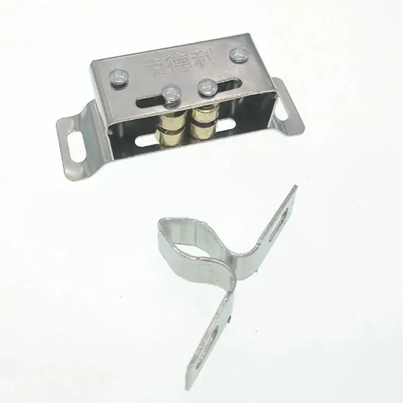 Double Roller Catch Stainless Steel Magnetic Cabinet Catches Hardware Heavy Duty Latch for Cabinet Closet Doors Hole Pitch 42mm