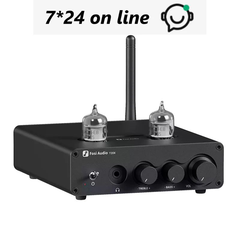Fosi Audio T20X 100W Bluetooth Vacuum Tube Amplifier Stereo Power Amp TPA3221 Headphone Amplifier For Home Theater Speakers