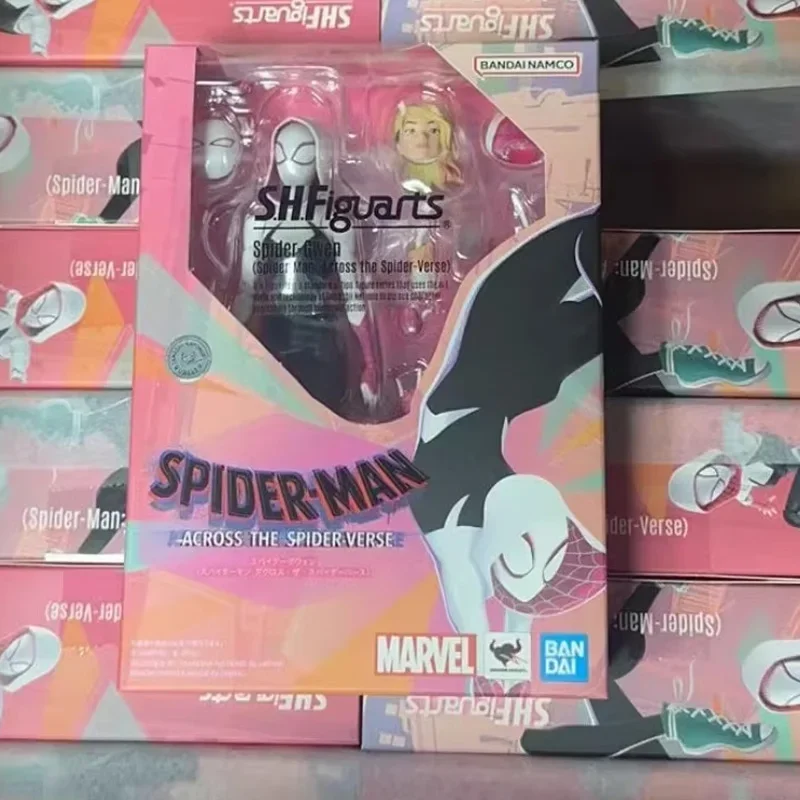 متوفر في المخزون بانداي S.H.Figuarts الرجل العنكبوت سبايدر مان أكروس GWEN نموذج لجسم جمع لعبة هدية